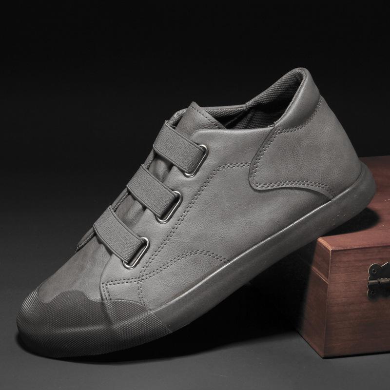 2026 New Men's Leather Casual Shoes Breathable Trend Pu Leather Men Wear-Resistant Designer Sneakers British Wild Simple Flats