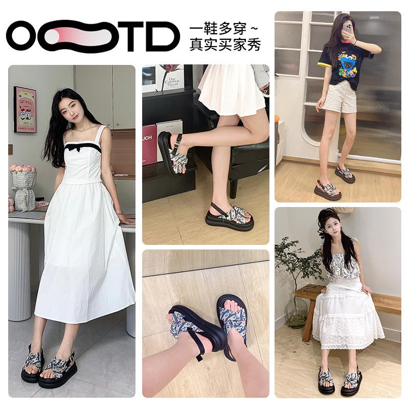 Roman Sandals Women's Summer 2025 New Open-toed Soft-soled Small Fragrant Slippers Thick-soled Flat-soled Beach Women's Shoes
