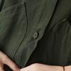 Coat for Women Cotton Casual Oversize Vintage Solid Color Large Pocket Single Breasted Loose Casual Top Jacket