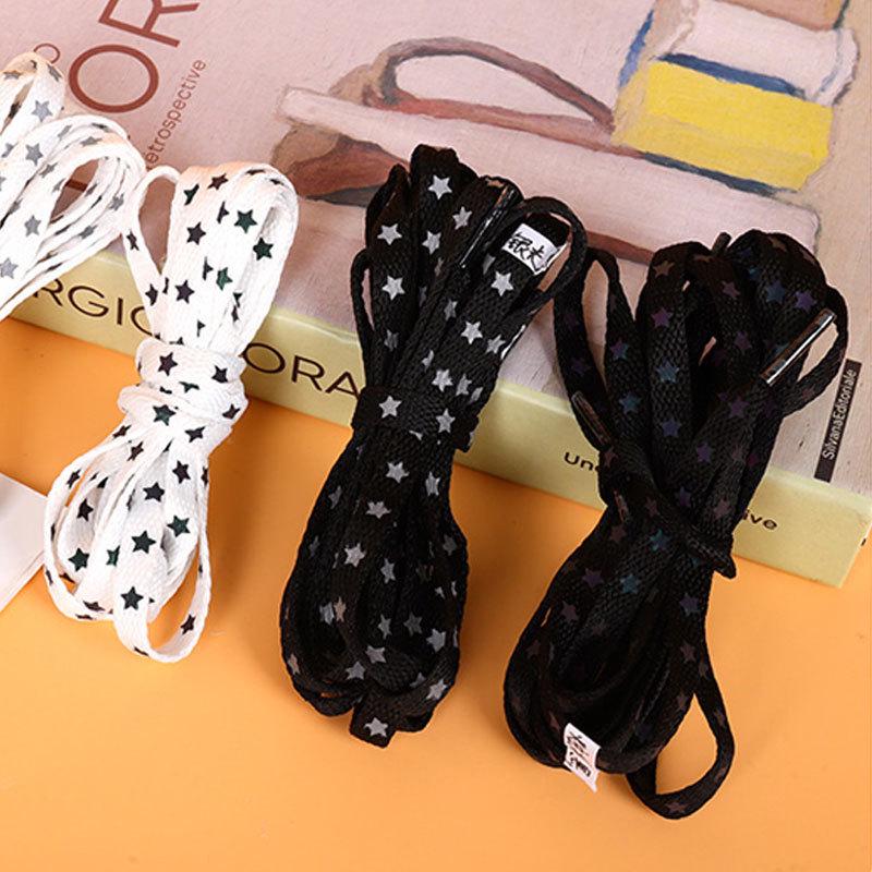 Reflective Star Luminous Flat Shoelaces for Sneakers