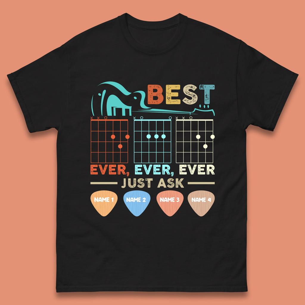 Personalised Best Guitar Dad Mens T-Shirt Womens Tops Tees