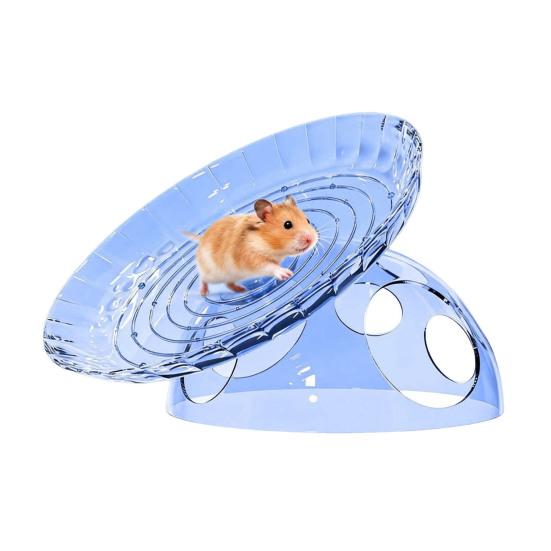 Quiet Hamster Running Wheel Flying Saucer Hamster Wheel with Hideout 2-in-1 Stable Safe Hamster Exercise Wheel for Gerbils Chinchillas Small Pets