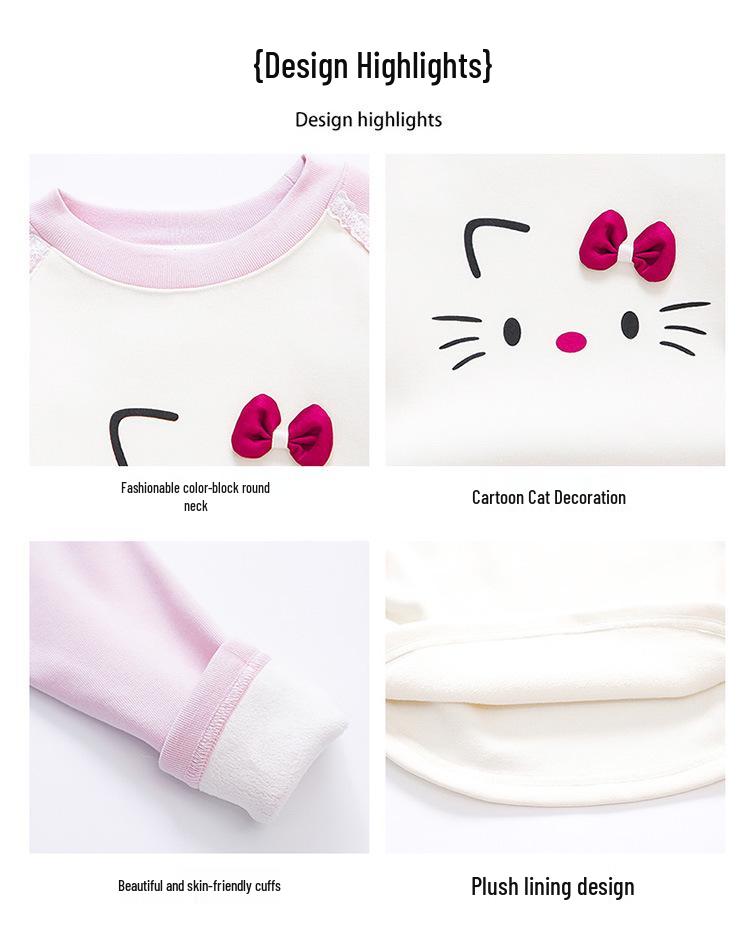 2025 Mädchen Fleece-gefütterter Einteiler als Basisschicht für Herbst/Winter - Verdicktes T-Shirt für Babys