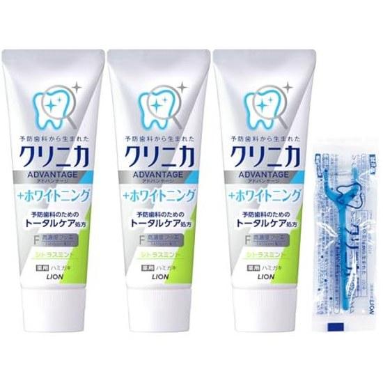 Clinica Advantage + Whitening Quasi-drug Toothpaste Citrus Mint 130g3 Floss High Concentration Fluoride (1450ppm) Cavity Adult