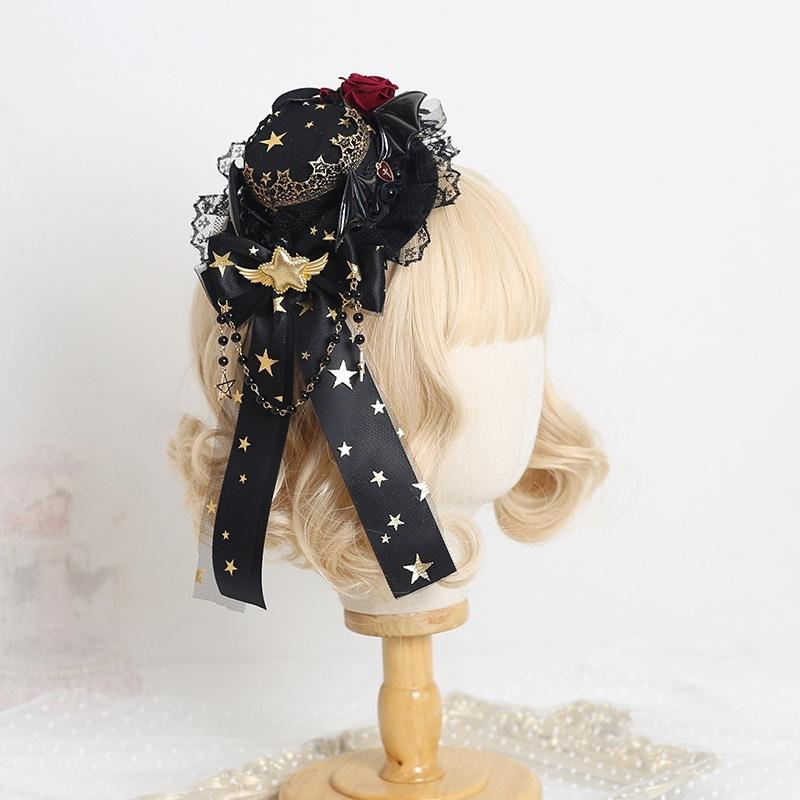 Black Curved Cone Witch Hat Gothic Lolita Women Cosplay Dress Hat Accessories Halloween Party Magical Clown Wizard Hat Decor