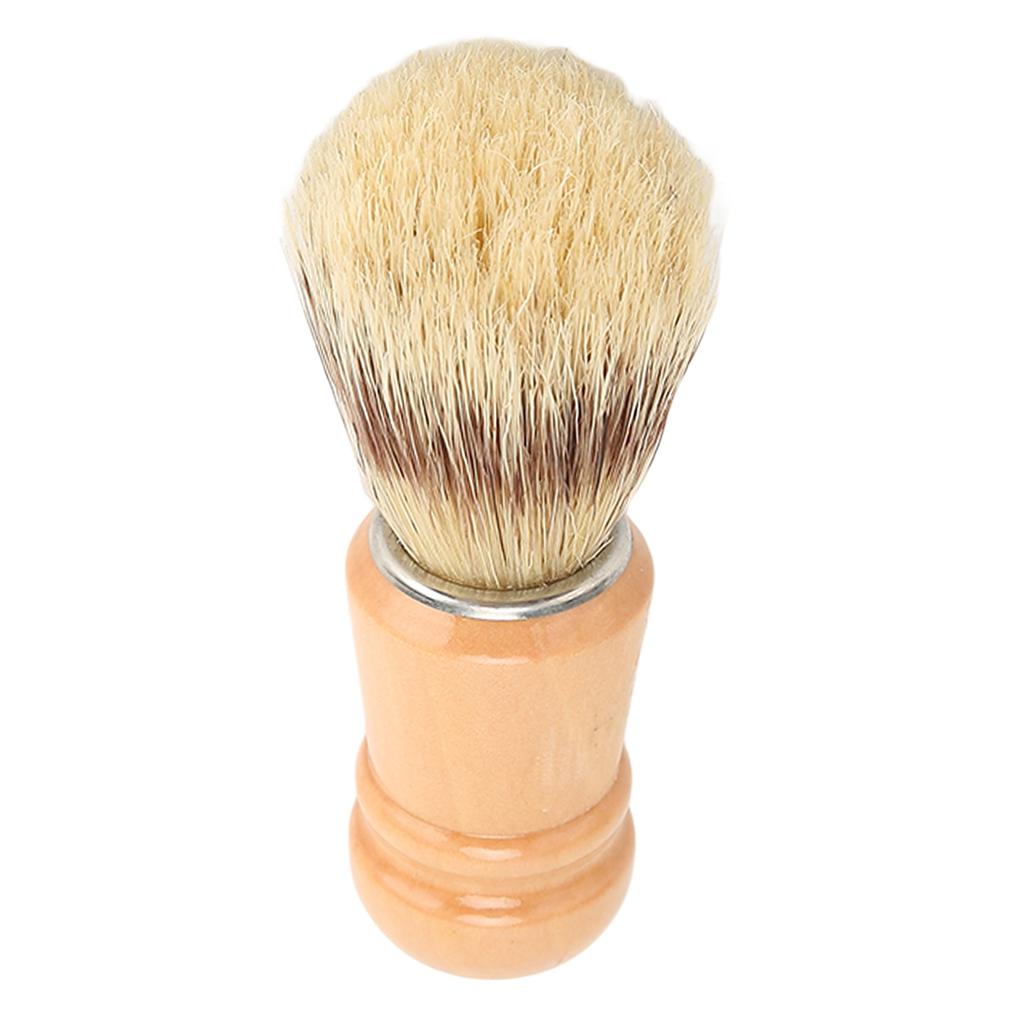 Beard Shave Brush Wooden Handle Lightweight Residue Removal Soft Hair Brush for Salon Home