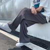 Men's Summer Striped Ice Silk Breathable Wide-Leg Elastic Straight Pants