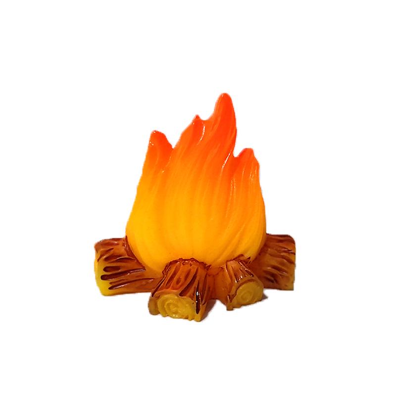 Mini Bonfire Firewood Stack: Small Fire Pit Torch and Micro Landscape Bonsai Ornament for DIY Decor.