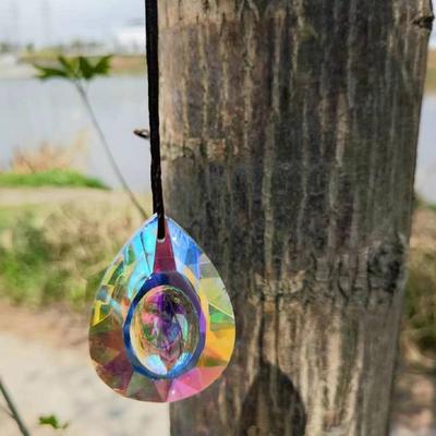 AB Color Large Longan Crystal Pendant Sun Catcher Garden Ornament