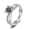 Bague Ringen S925 Sterling Silver Luxury Jewelry 1 Carat D Color Moissanite Diamond Ring For Wedding Four Claw Cross Hollow Rings