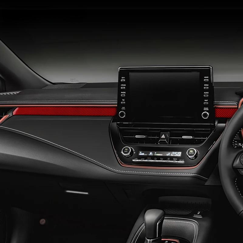 Real Soft Carbon Fiber Sticker For Toyota Corolla 2019 2020 2021 2022 2023 2024Co-pilot Strip Panel RHD LHD Interior Accessories.