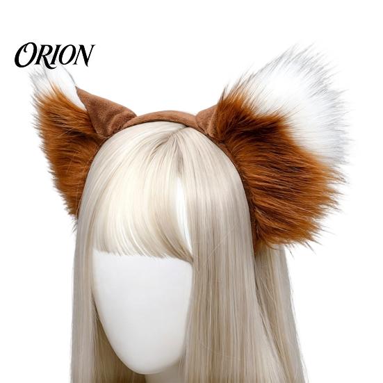 Soft Plush Wolf Ears Fluffy Fox Headband for Costume Party, 3D Ear Realistic Women Hair Accessories, Decorative Hairband Girls Party Dress Up