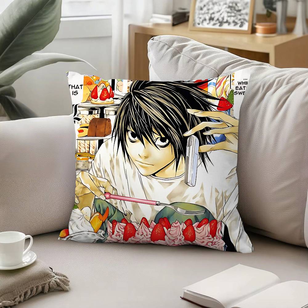 Cool L. Lawliet Throw Pillow Covers Pattern Cushion Cover Suitable For Sofa Bedroom Car Pillow Cover