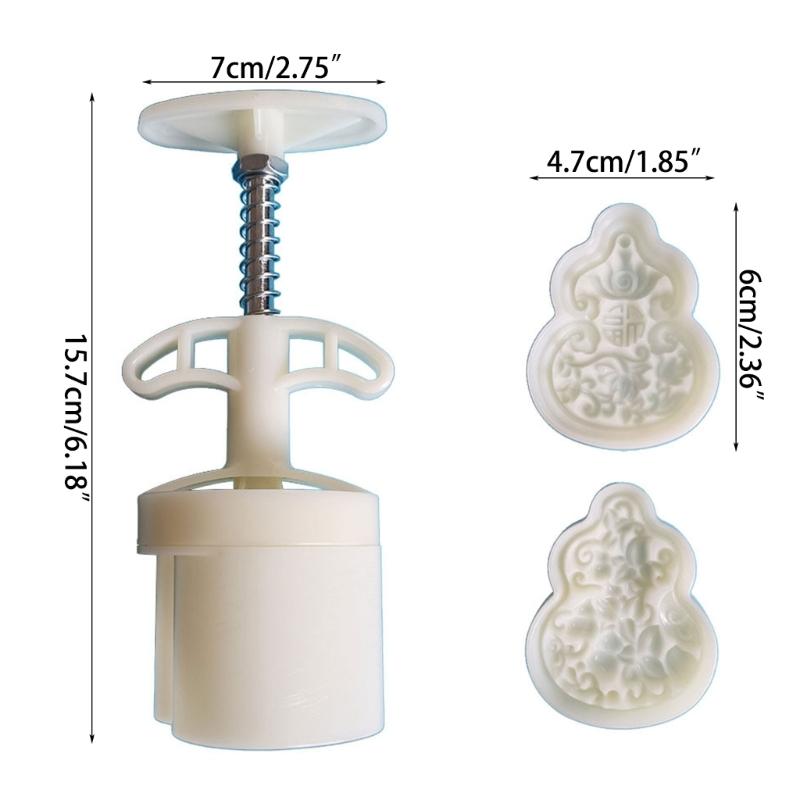 Plastic Material Mooncake Mold Gourd Shaped Stamps Moon Cakes Moulds for Mid-Autumn Festival DIY Baking Mooncake Use