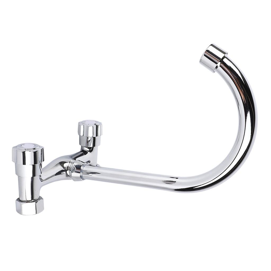 Wall Mount Kitchen Stainless Steel Smooth Surface 2 Handles Faucet Kitchen Faucet for Home