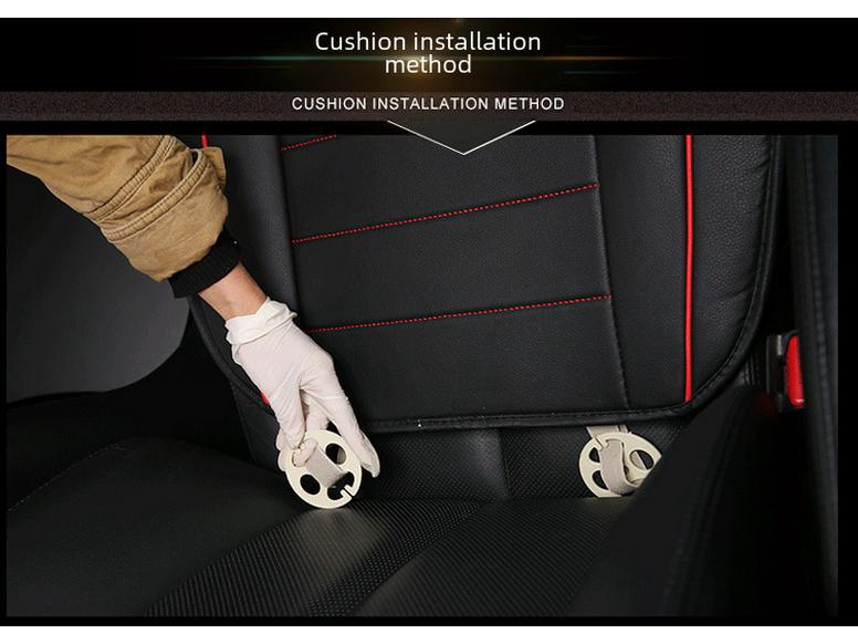 Universal Car Seat Cushion Set: Luxury Nappa Leather, All-Season, Backless Design, Fits Five Seats