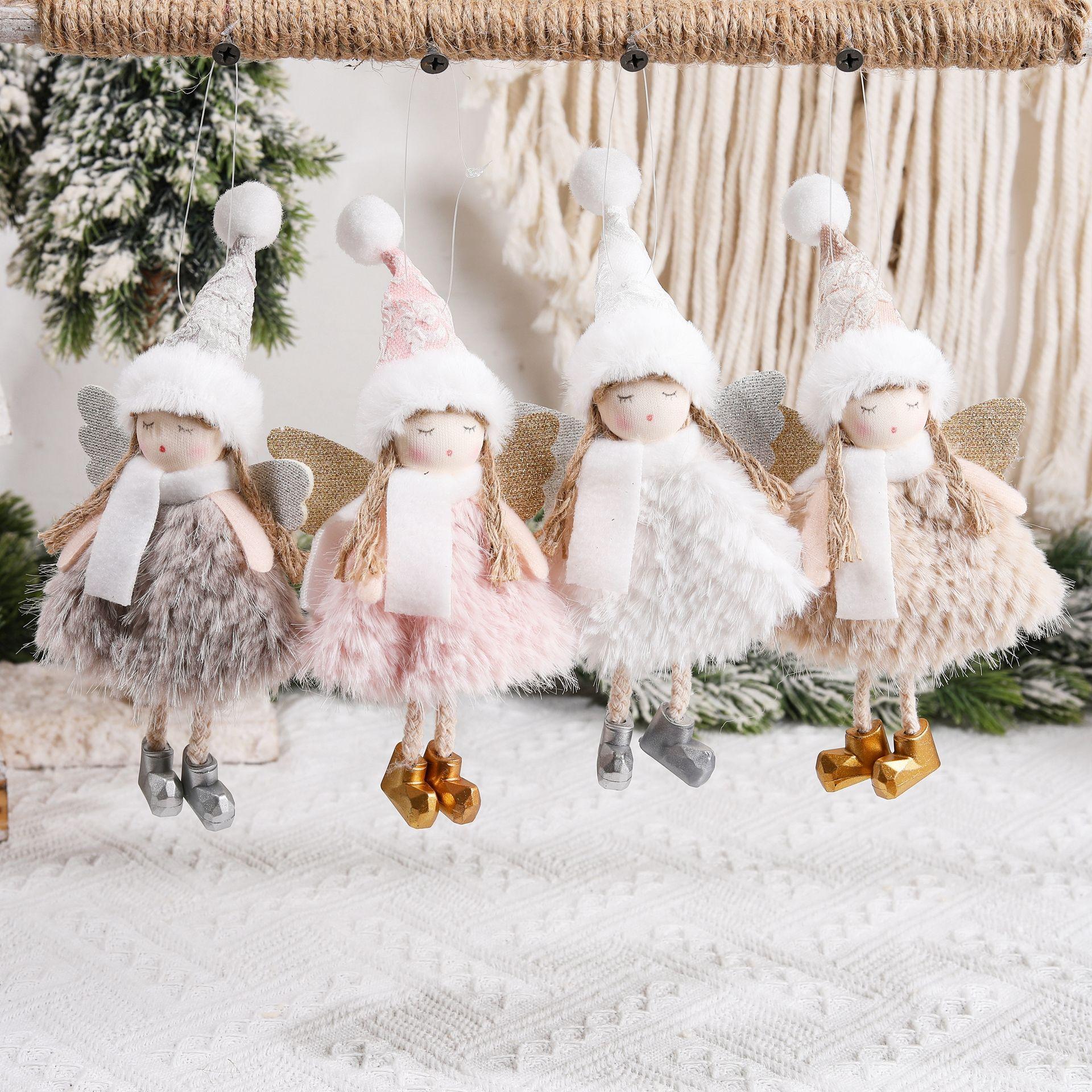 

New Christmas plush angel girl pendant children s cute doll Christmas tree decoration pendant small pendant