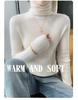 Women's Seamless High Neck Ribbed Knit Wool Sweater - Slim Fit, Textured Base Layer Pullover