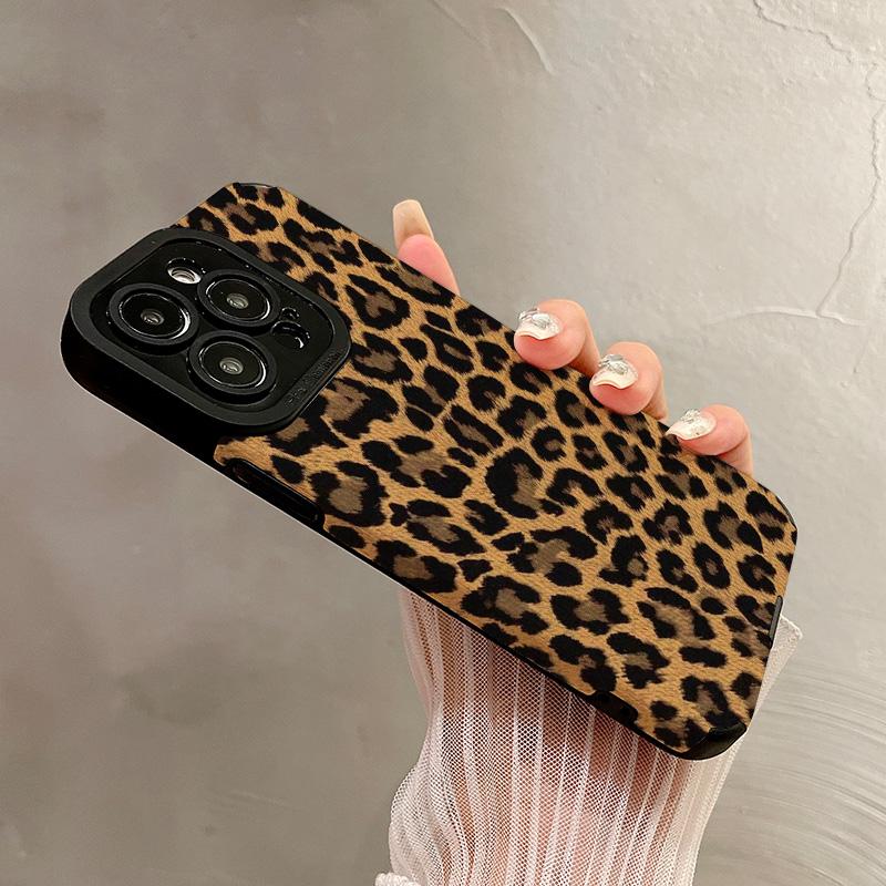 Fashion Gold Leopard Silicone Leather Case For iPhone 17 16 15 14 Pro Max 11 13 12 Mini 7 8 Plus X XR XS Soft Shockproof Cover