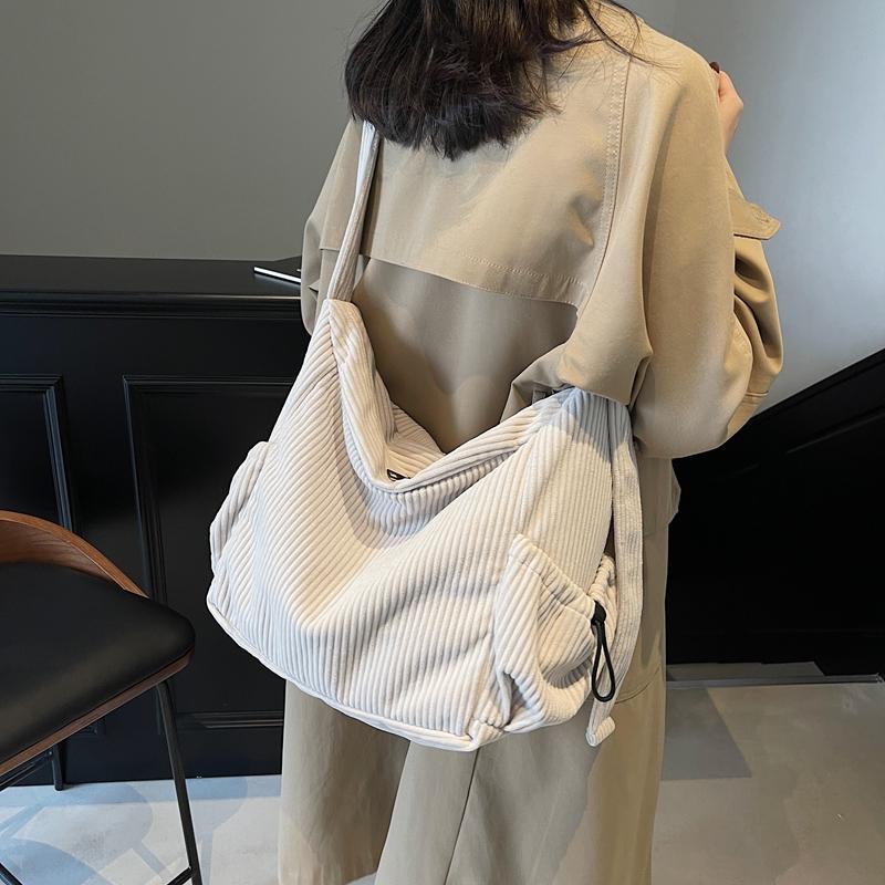 Torba na ramię Commuter Corduroy Bag Damska torba typu tote o dużej pojemności Torba typu crossbody