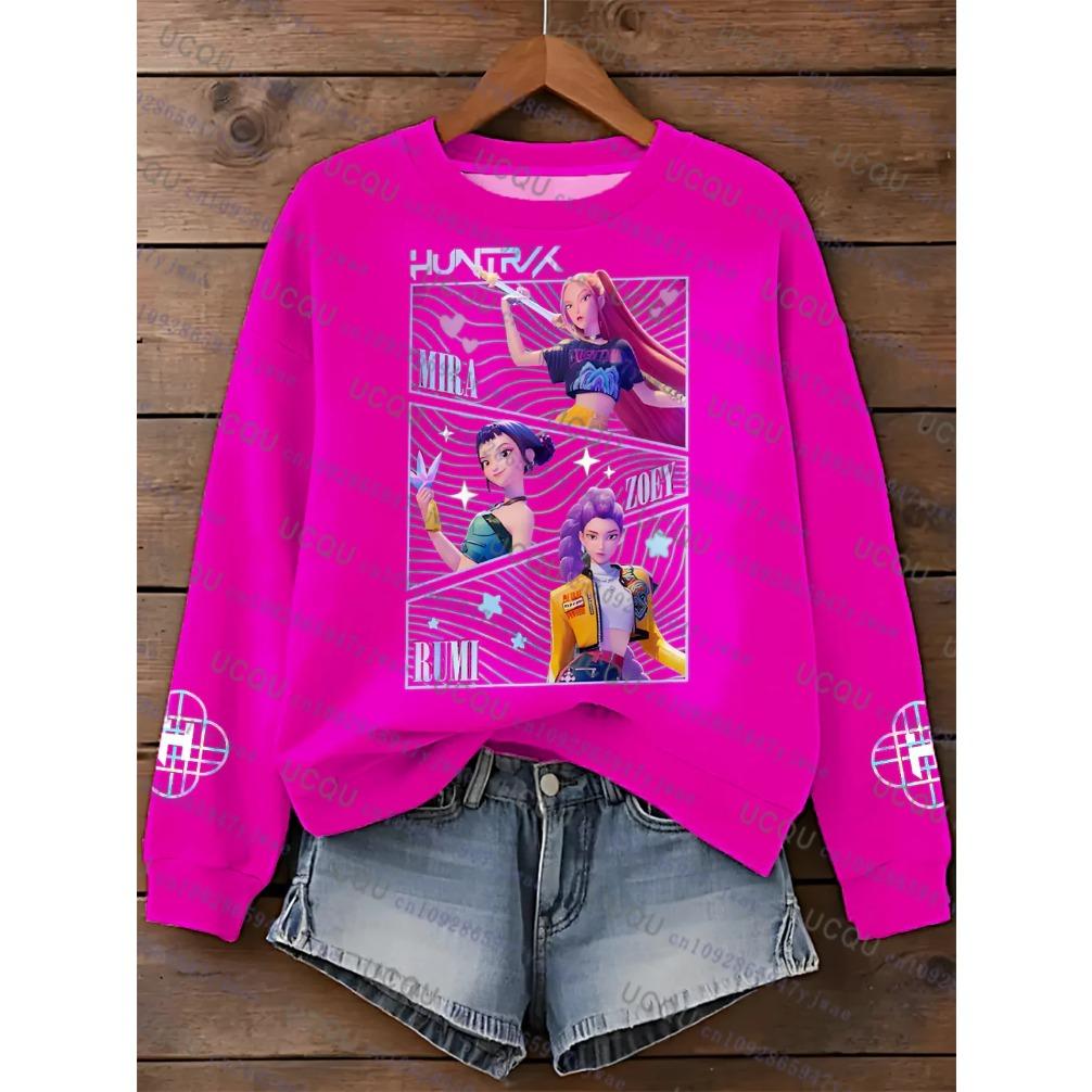 

KPop Demon Hunters Sweatshirt Autumn Winter Sport Hooded KPop Demon Hunters Fashion Casual Round Collar Y2K Cosplay Clothing 160