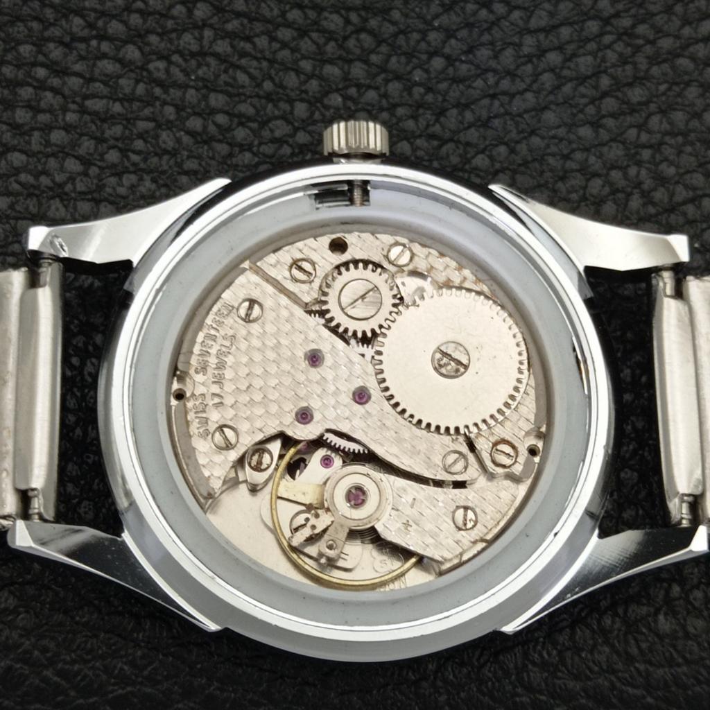 HAND-WINDING VINTAGE SWISS MENS REFURBISHED GREEN COLOR DIAL WATCH a700996-5 R205a-a700996