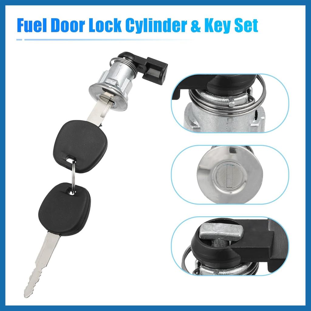 1 Set Fuel Door Lock Cylinder W/Keys for Toyota Tacoma for Toyota Tundra Fuel Tank Lock Cylinder Fuel Filler Lid Door Gas Lock Cylinder 69058-35140