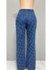 2025 Women's Heart Crochet Washed Straight-Leg Jeans - Autumn/Winter Casual Comfort