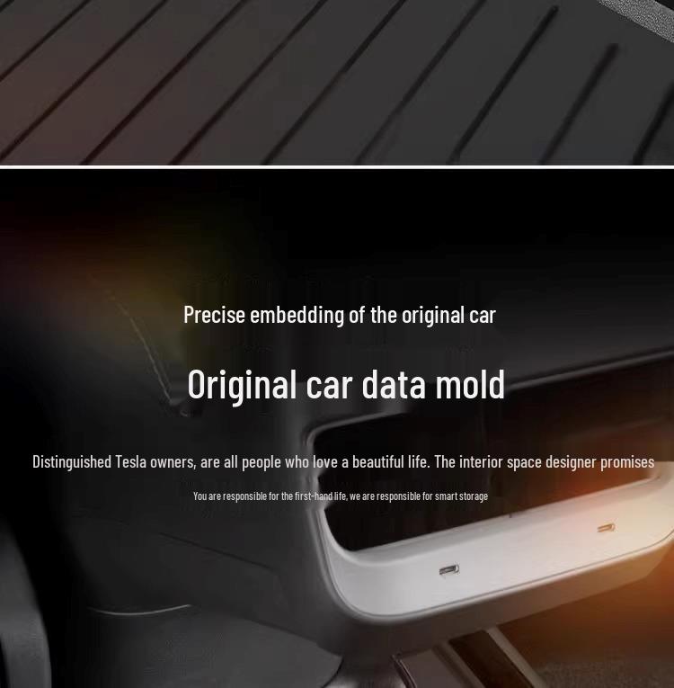 Rear Row Storage Organizer & Trash Can for Tesla Model Y Accessories