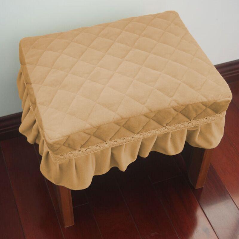 Short Plush Quilted Rectangular Chair Seat Pad Slipcover Piano Stool Cover Sofa Footrest Slipcovers