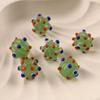 10pcs 12mm Round Pumpkin Shape Spots Handmade Lampwork Glass Charm Loose Beads for Jewelry Making Accessories DIY Crafts Findings