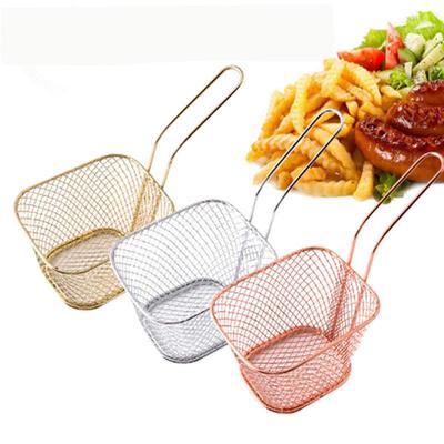 Stainless Steel French Fry Frying Basket with Oil Separator and Draining Rack