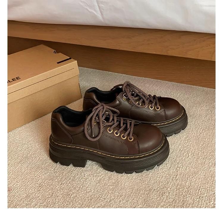 

Виноградная мать того же стиля, классические британские туфли-дерби на шнуровке с круглым носком, универсальные, на низком каблуке, маленькие кожаные туфли, женская кожа 40