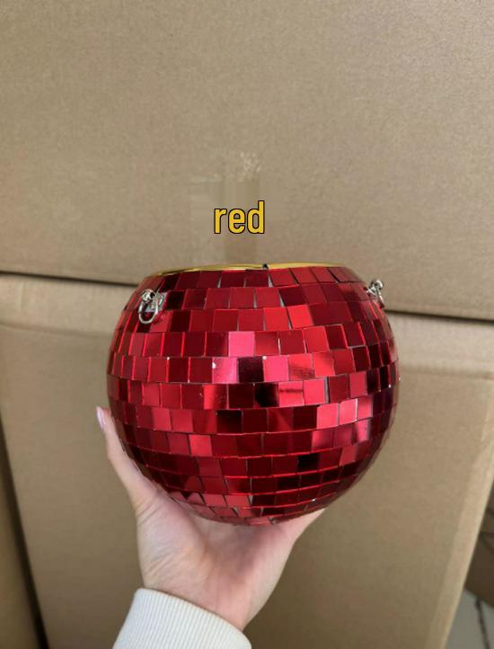 Grenzüberschreitender Diskokugel-Pflanztopf: Spiegelkugelförmiger Hängeblumentopf für weihnachtliche Gartenarbeit.