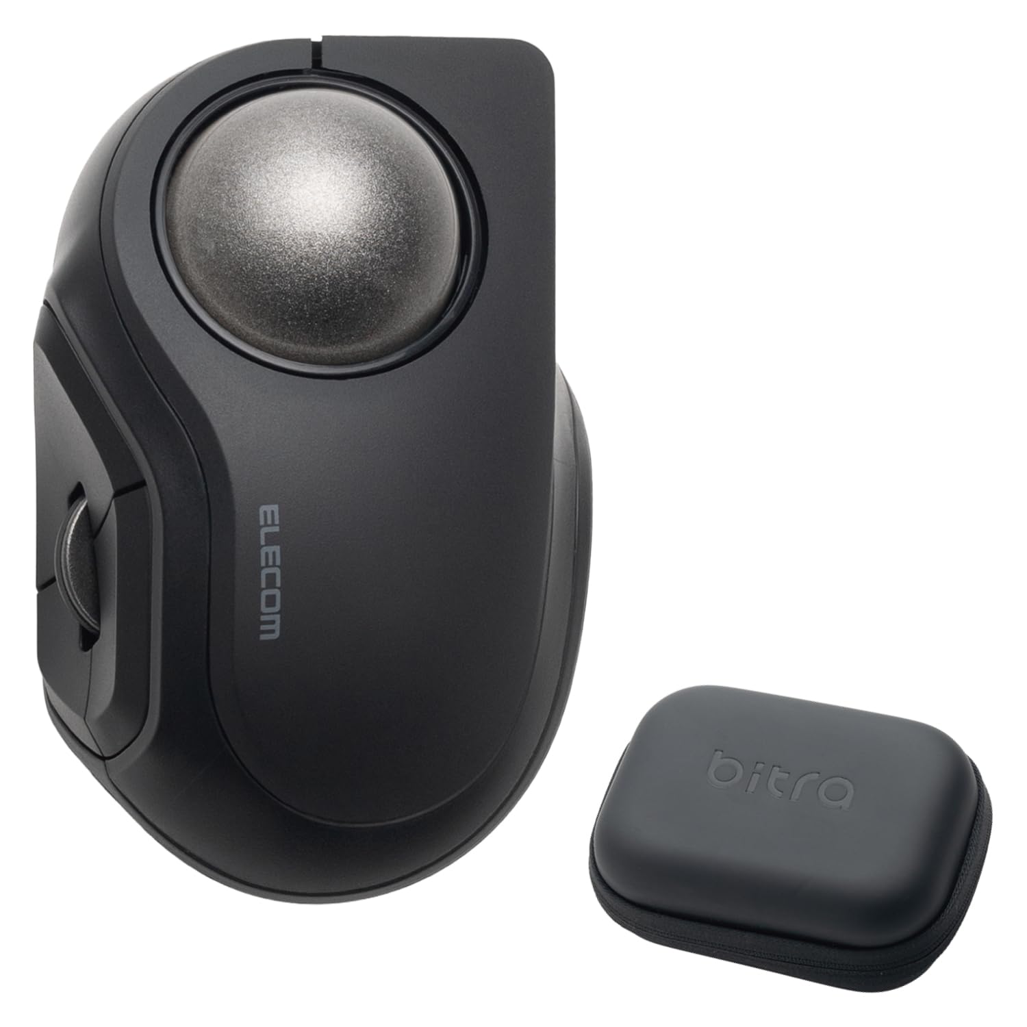 

ELECOM bitra Трекбол Вказівний палець Бездротовий Bluetooth 5 з виділеним місцем для зберігання Миша, Тиха, Робота, 2,4 ГГц, Мульти-сполучення 2 пристроїв, Кнопки, чорний