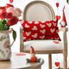 AVOIN colorlife Valentine's Day White Love Heart Throw Pillow Cover, 12 x 20 Inch Red Anniversary Wedding Cushion Case Decoration for Sofa Couch