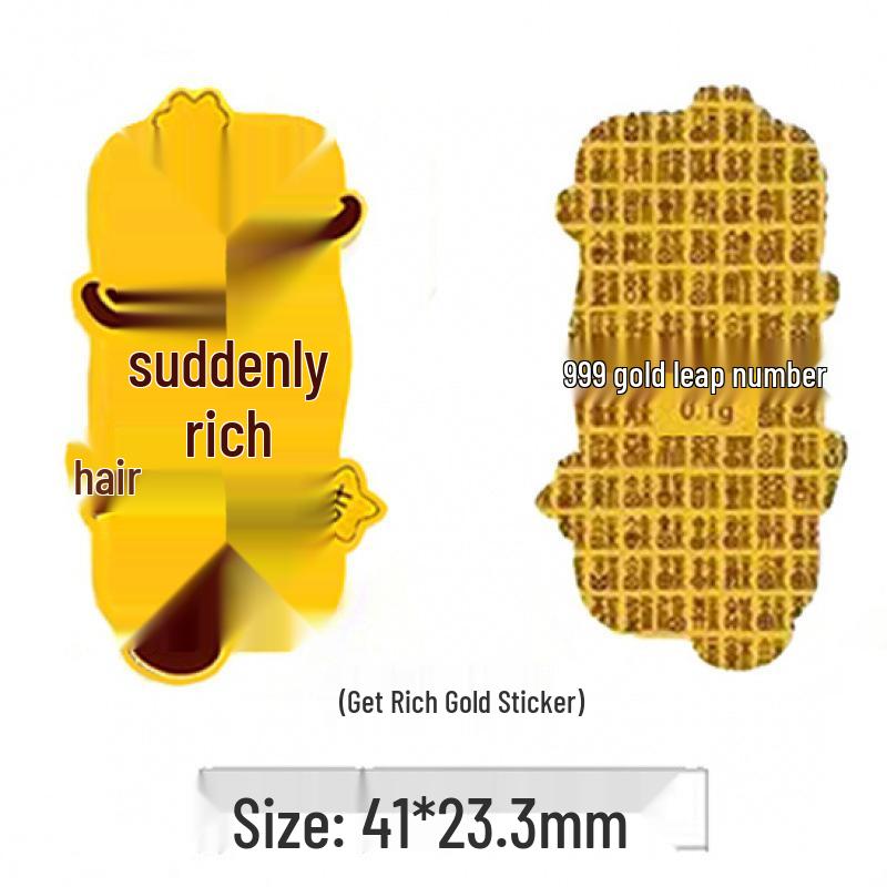 Gold Leaf 999 Pure Gold Lucky Cat Mobile Sticker – Princess Edition for Prosperity and Good Fortune