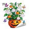 Easy Peel Stick Wall Decals Halloween Window Stickers, Cartoon Ghost Black Cat Pumpkin Static Glass Indoor Scene Setup Waterproof for Shop Home Party