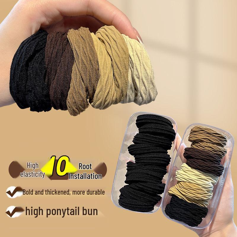 High Elasticity Durable Hair Tie - 2025 New Style Rubber Band with Leather Cover for High Ponytails
