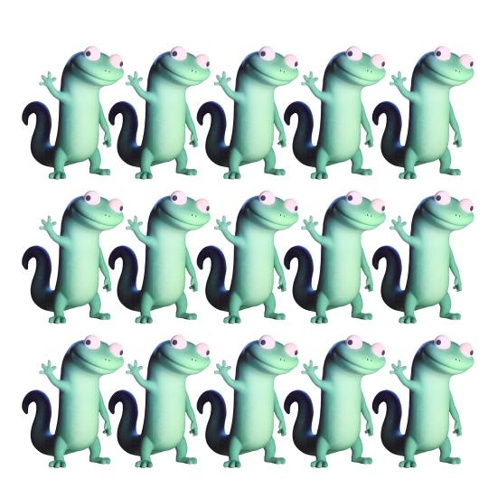 1/2/3/4/5/6/9/10/15Pcs Car Stickers Waterproof UV Resistant Strong Stickiness Self Adhesive Colorful Lizard Stickers Funny Decals