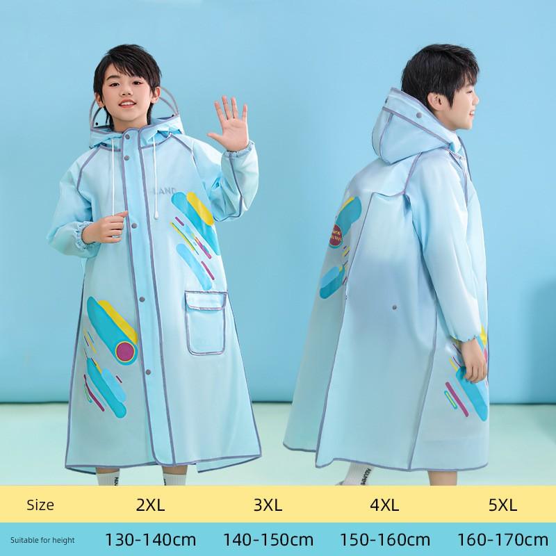 Raincoat for Children, Boys and Girls, Primary and Secondary School Students, with a Special Backpack Compartment, Long Full-Body Rain Poncho for