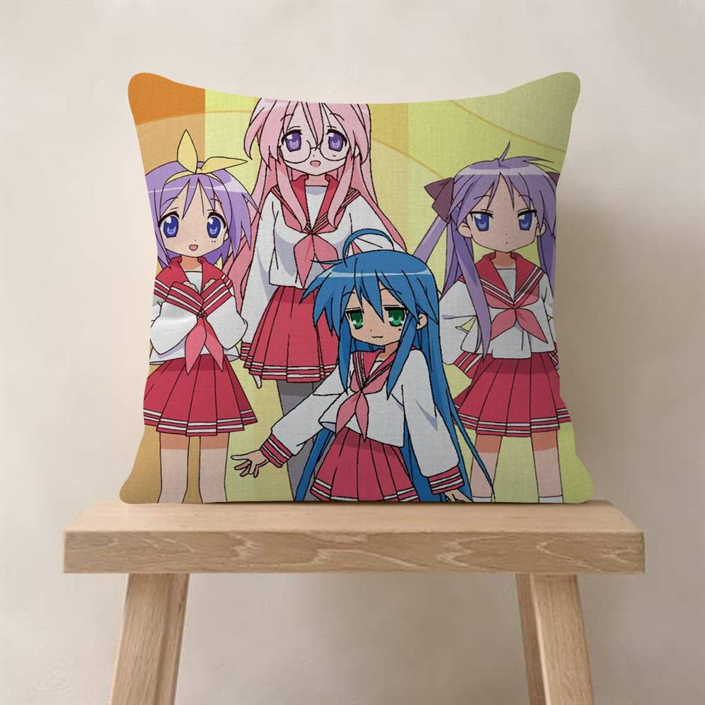 Anime LLucky StarS Cute Girl Maple Design Cushion Cover Happy Autumn Harvest Decor Holiday Decorati Pillow Cover