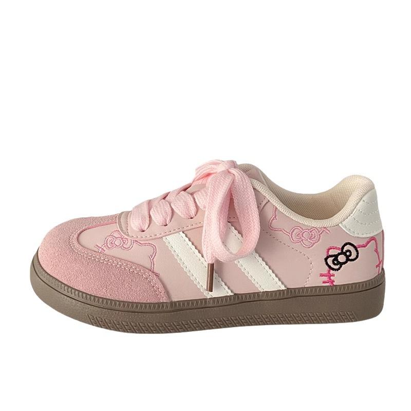 Cute cat pink German training shoes women's shoes 2025 spring and autumn new fashion niche original chic casual white shoes