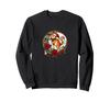 Pull Sweat-shirt Chat Roux de Noël Chapeau de Père Noël Illustration Art Nouveau