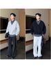 Men's Korean Style Two-Piece Patchwork Hoodie - Autumn/Winter Loose Fit, Solid Color, Versatile Design.