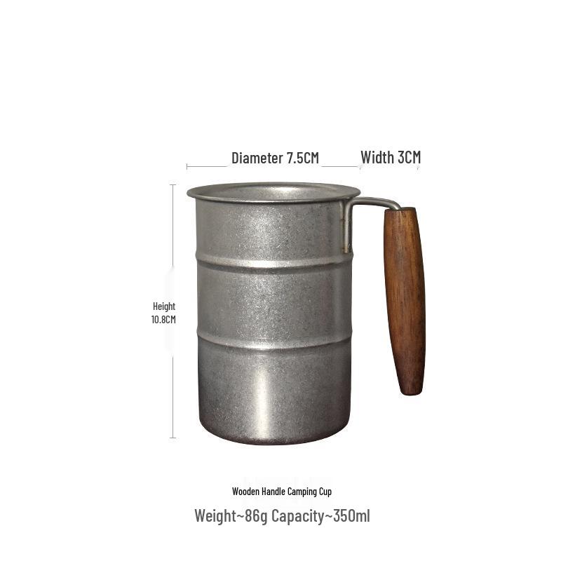 

Кружка для пива из нержавеющей стали в ретроиндустриальном стиле с ручкой для кемпинга 350ml