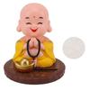 Small Monk Ornament Solar Powered Nodding Head Little Monk Figurine for Office Table Windows Car