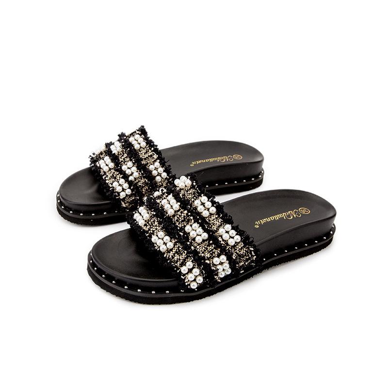 Internet Celebrity Slippers Women's Summer Wear Extra Large Size 41-43 Thick-soled Cool Slippers 2025 New Fashion Versatile Beach Shoes