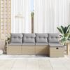 Canapés de jardin 5 pièces avec coussins Beige en poly rattan, Canapé de jardin 2 places avec coussins Beige en poly rattan 3359159