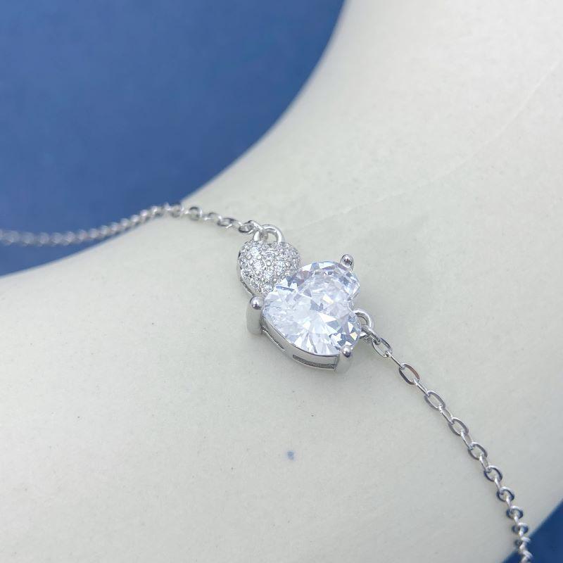 S925 Sterling Silver Heart-to-Heart Necklace with Zircon – European Style, Luxury, and Versatile Design 925 Silver